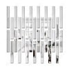 Wall1ders 30 Pcs Mirror Wall Stickers Striped Design Mirror Art Tile Decal Decoration DIY Self Adhesive Wall Line Border Acrylic Mirror for Home Living Room Bedroom Décor